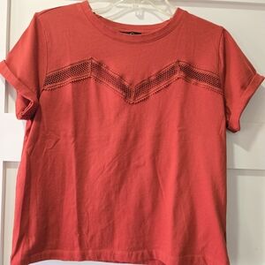 Jessica Simpson Coral Lace Accent Tee